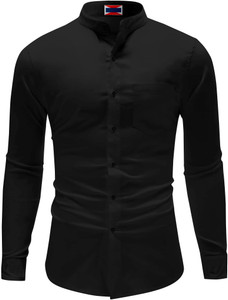 BlueMatrix Men Solid Casual Black Shirt