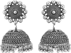 RSC Present Metal Oxidised Silver Jhumka Earrings for Women & Girls Metal Jhumki Earring