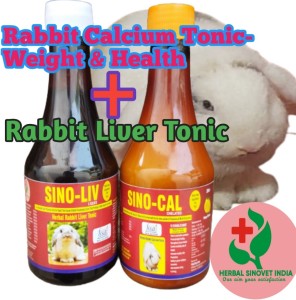 Herbal Sinovet India Rabbit/ Guinea pig/ hamster Liver tonic and calcium combo Pack Pet Health Supplements