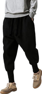JUGULAR Solid Men Black Track Pants