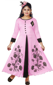 KAARIGARI Girls Maxi/Full Length Casual Dress