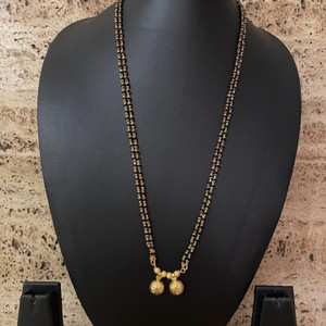 Digital Dress Room Long Mangalsutra Designs Maharashtrian Mangalsutra Style Vati Black Beads Chain Alloy Mangalsutra