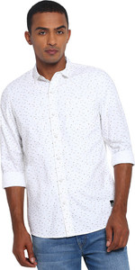 LEE Men Printed Casual White Shirt