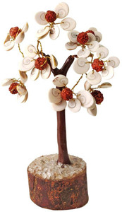 vinayakmoorti Gomti Chakra Tree with Rudraksha Beads 100 Gomati Chakra ( Size 7 Inch ) Decorative Showpiece  -  17 cm