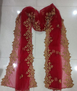 म्वफेशनहब महिलाओं के लिए नेट एम्ब्रॉइडरेड दुपट्टा