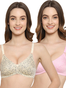 Floret Women's Printed Seamed Non Padded Full Coverage Bra Women T-Shirt Non Padded Bra