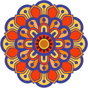 CRAFT STUDIO 35 cm Multicolour Rangoli Sticker(38X38) Self Adhesive ...
