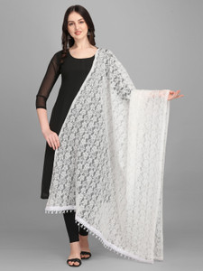 FORKEY Net Self Design Women Dupatta