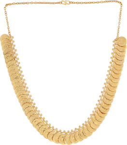 VAMA Gold Plated Jewellery moon star Chand Tara Coin Short Necklace Set For Women Gold-plated Plated Metal Necklace