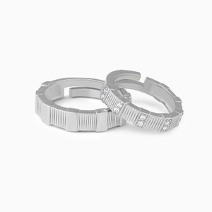 GIVA Sterling Silver Fair Love Couple's adjustable ring with 925 stamped Sterling Silver Zircon Rhodium Plated Ring