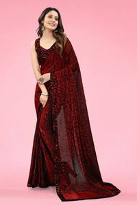Self Design Bollywood Lycra Blend Saree