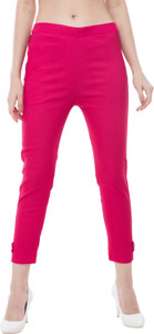 PREEGO Regular Fit Women Pink Trousers