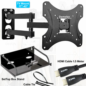 FurniGully TV Wall Mount Movable Swivel Rotatable Bracket & Ceiling for 17-42 inch Smart TV Full Motion TV Mount