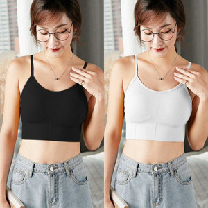 Vinbila Casual Solid Women Black, White Top