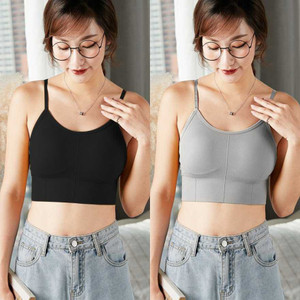 Vinbila Casual Solid Women Black, Grey Top