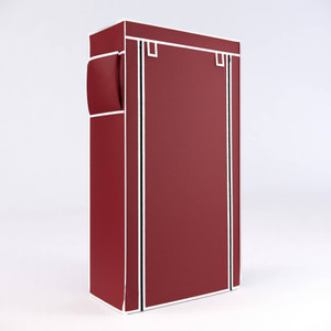FurniGully 1 Door 6 Shelf Fabric PP Carbon Steel Collapsible Wardrobe