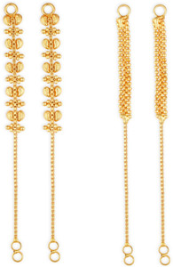 Vivaana 1gram gold Plated Kanchain Ear chain earcuff Ear to Ear Combo for Women & Girls Alloy Ear Thread