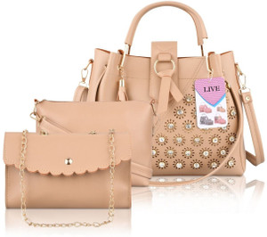 LIVE Women Beige Messenger Bag