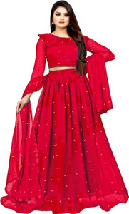 PRAVAGH CREATION Polka Print Semi Stitched Lehenga Choli