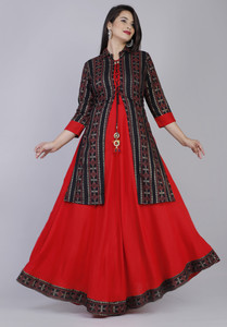 Rajaipuri Women Kurta Ethnic Jacket Set