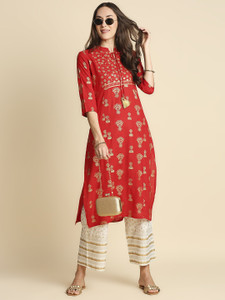 anubhutee Women Kurta Palazzo Set