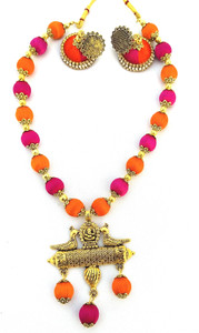 ARYA CREATIONS Alloy Orange, Pink Jewellery Set