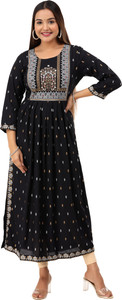 ASHRU Women Printed Frontslit Kurta