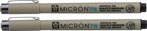 SAKURA Pigma Micron PN series Pens - 0.45 mm Plastic nib-Pack of 2 Fineliner Pen