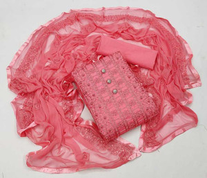 JcCreative Cotton Blend Embroidered Salwar Suit Material