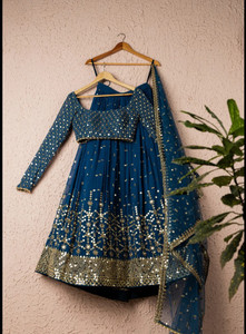 Panthi art Embroidered Semi Stitched Lehenga Choli