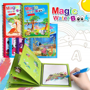 Dykidrah Magic Water Book Animal, Dino & Aqua Theme Unlimited Fun with Drawing Reusable Water Coloring Book Nib Sketch Pens