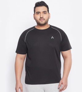 Austivo Solid Men Round Neck Black T-Shirt