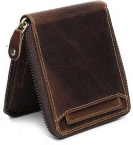 ree cope Men Brown Genuine Leather RFID Wallet (12 Card Slots) - Image 1