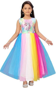 VIVEKGARMENT Girls Maxi/Full Length Party Dress