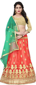 manvaa Embroidered Semi Stitched Lehenga Choli
