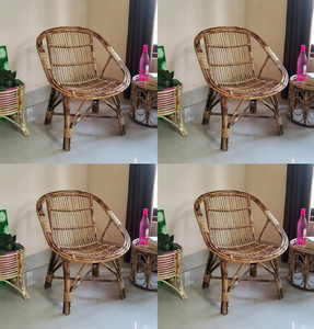 RAINBOW Living with Natural Cane Rattan for Living Room, Balcony, Brown Color Cane Outdoor Chair