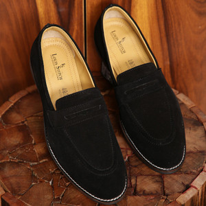 LOUIS STITCH Olive Black Suede Leather Loafer For Men Moccasin Shoes 11 UK (LSSUMCJB) Mocassin For Men