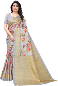 Kanooda Prints Printed Mysore Art Silk Saree