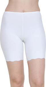 Glamoras Solid Women White Cycling Shorts