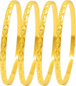 SAIYONI Brass Gold-plated Bangle Set