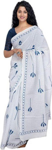Tropwear Printed, Self Design, Digital Print, Hand Painted, Blocked Printed Ikkat Pure Cotton Saree