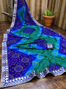 Kanooda Prints Printed Bandhani Georgette Saree