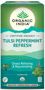 ORGANIC INDIA Tulsi Peppermint Refresh 25 IB Herbal Tea Bags Box