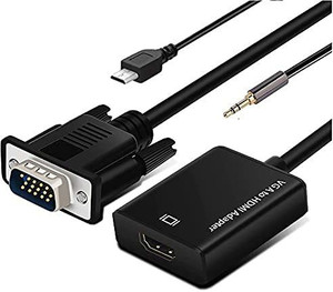 microware  TV-out Cable VGA to HDTV adapter converter with 3.5mm Audio support(VGA male to HDMI female)