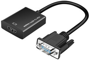microware  TV-out Cable VGA to HDMI Converter Adapter with Audio for Connecting VGA Male to HDMI Female