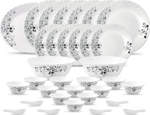 LAOPALA Pack of 33 Opalware MYSTERIO BLACK Dinner Set