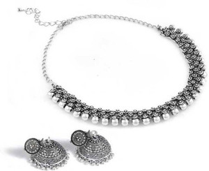 ANAMIKA Brass Silver Jewellery Set