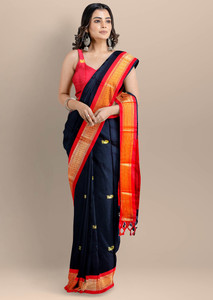 Fab Silk Embroidered Paithani Cotton Silk Saree