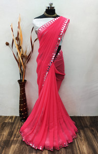 pal fashion Embroidered, Embellished Bollywood Georgette, Chiffon Saree