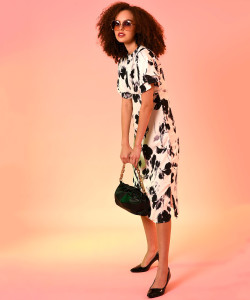 PINACOLADA Women Fit and Flare White Above Knee/Mid Thigh Length Dress